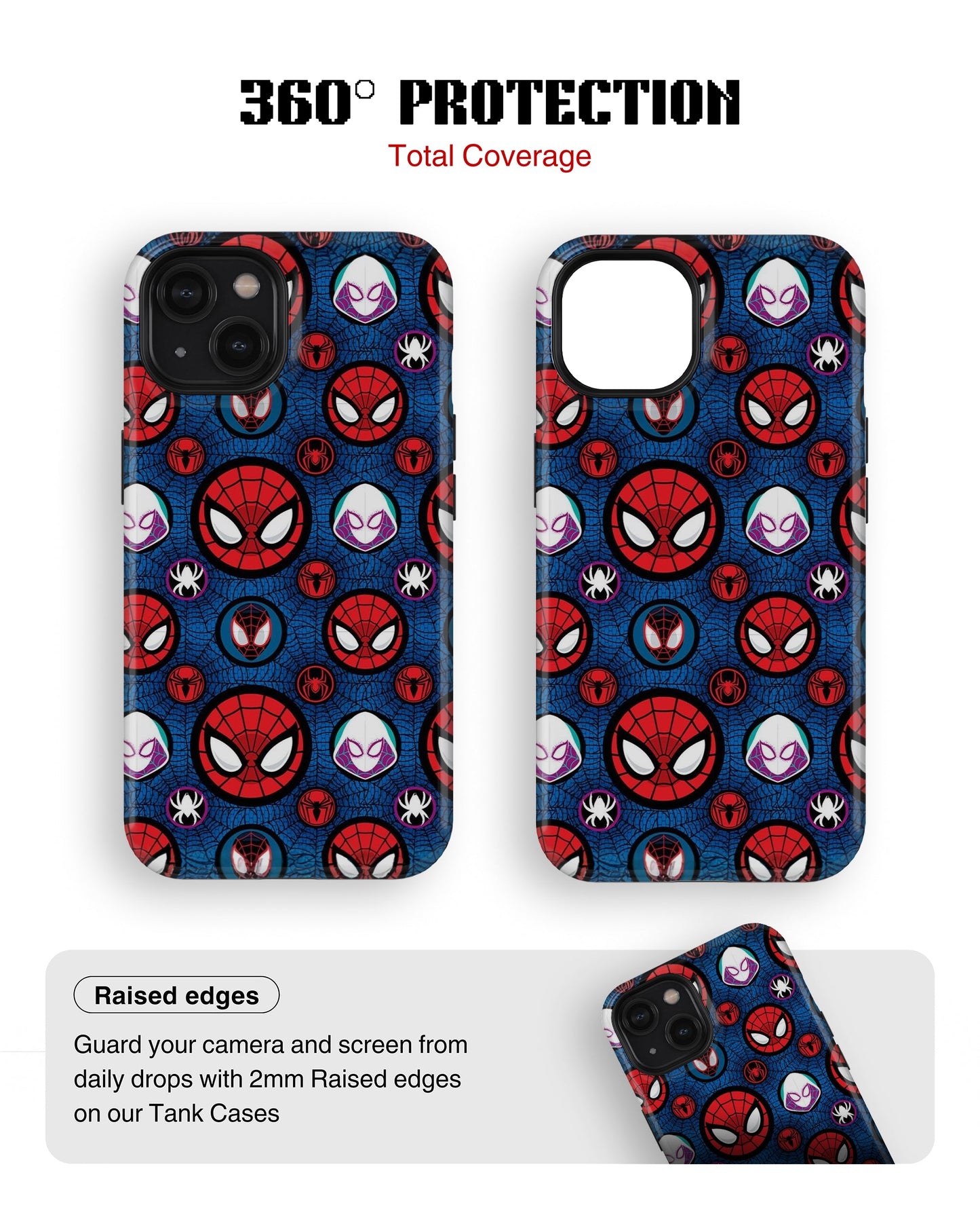 iPhone 13 Mini Tank Case | Superhero (Spider Icons)