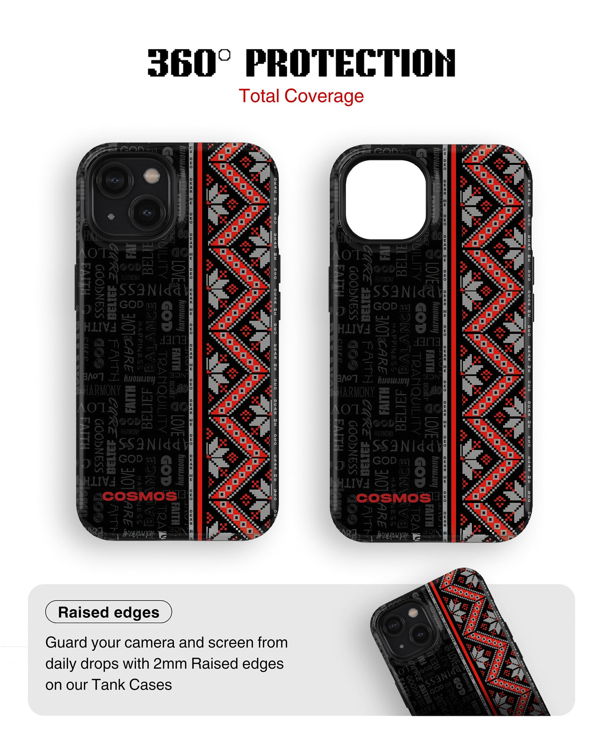 iPhone 14 Plus Tank Case | Textures (Tribal Noir)