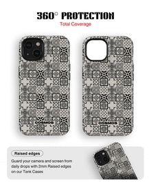iPhone 14 Plus Tank Case | Textures (Vintage Mosaic)