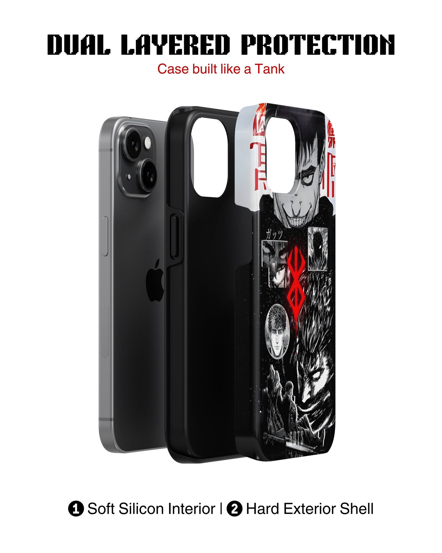 iPhone 14 Plus Tank Case | Anime (Black Swordsman)