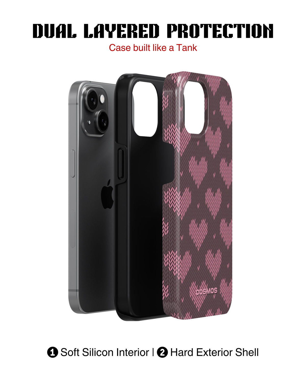 Samsung Galaxy S24 Tank Case | Textures (Blush Hearts)