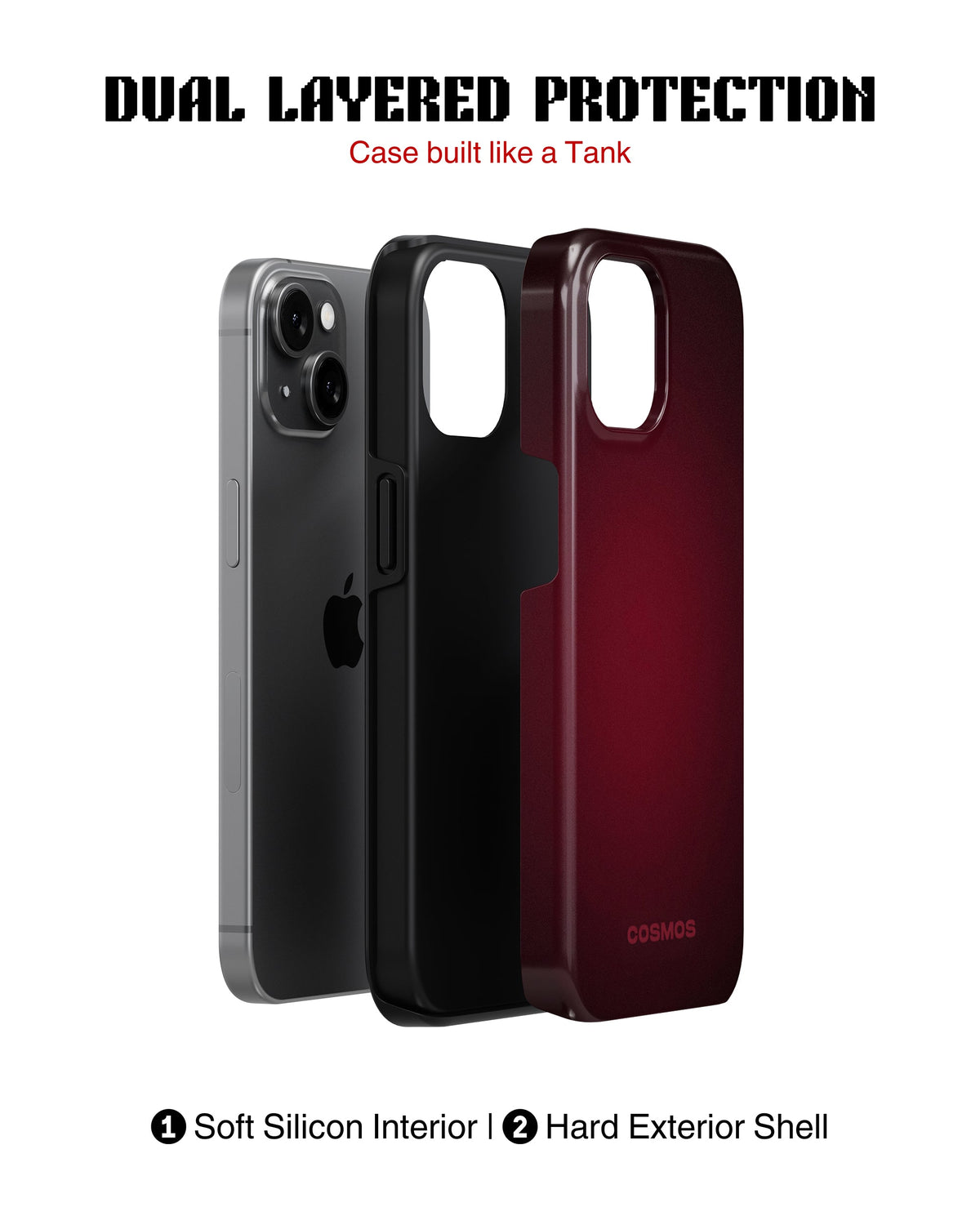Samsung Galaxy S24 Tank Case | Textures (Burgundy Fade)