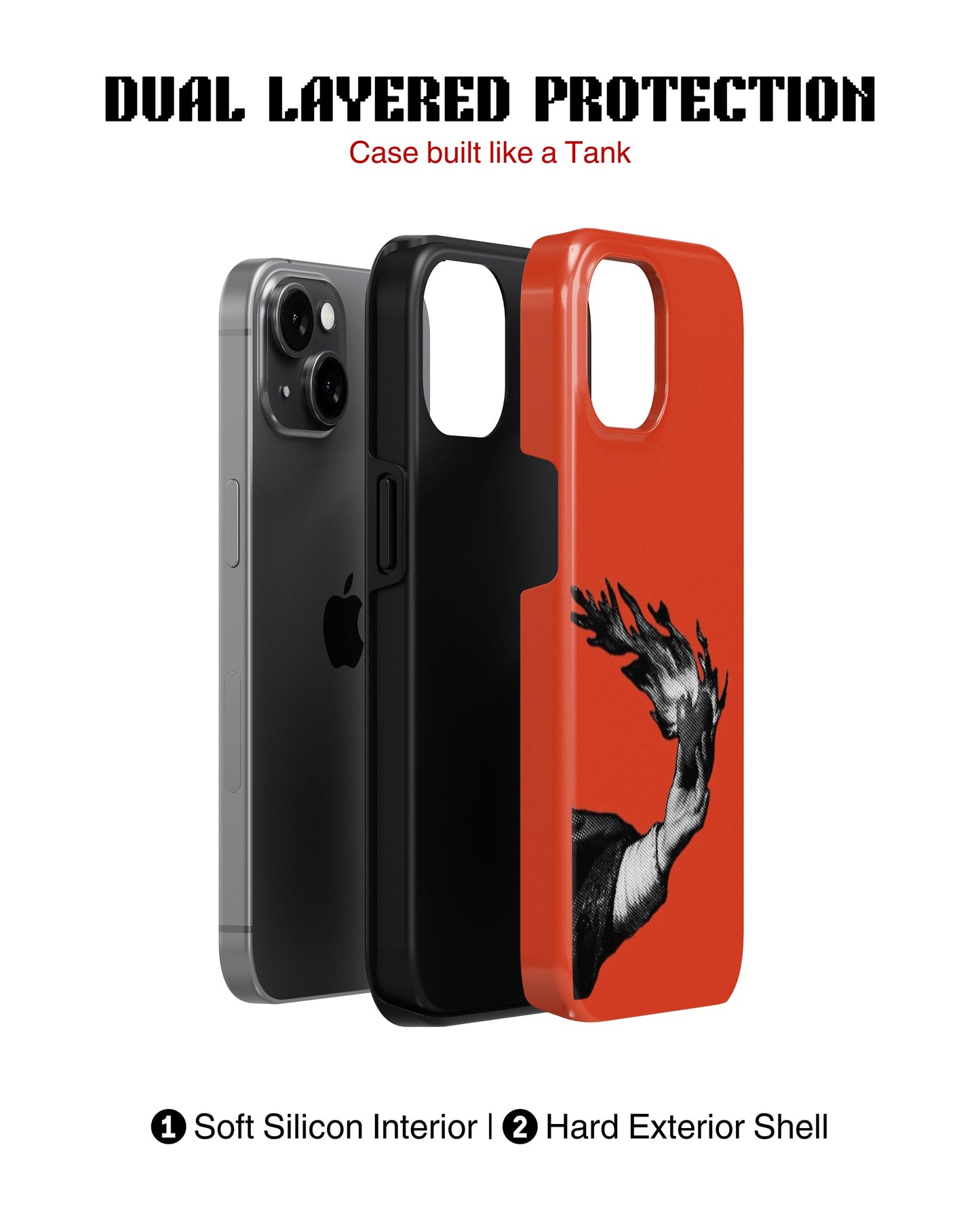 iPhone 14 Plus Tank Case | Modernism (Burning Hand)
