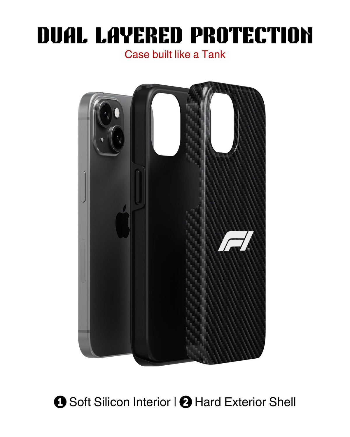 iPhone 13 Mini Tank Case | Formula 1 (Carbon Grid)