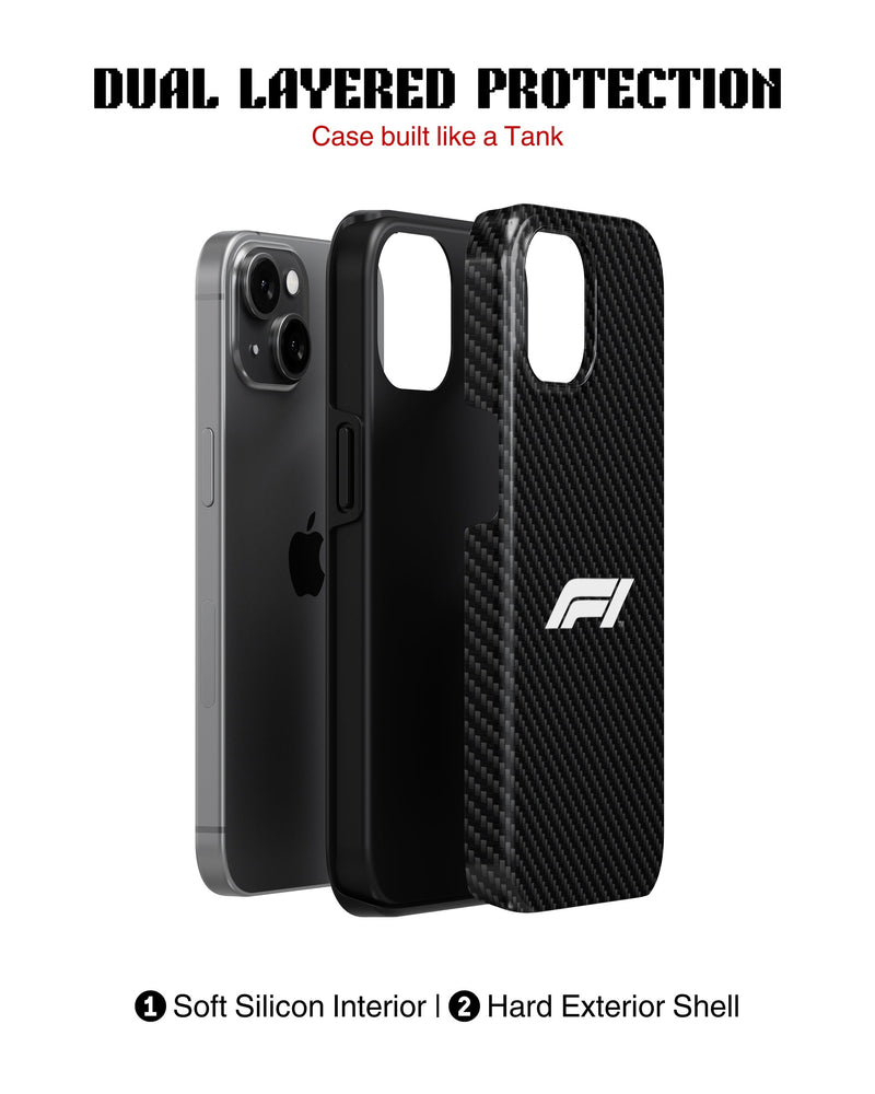 iPhone 16 Tank Case | Formula 1 (Carbon Grid)