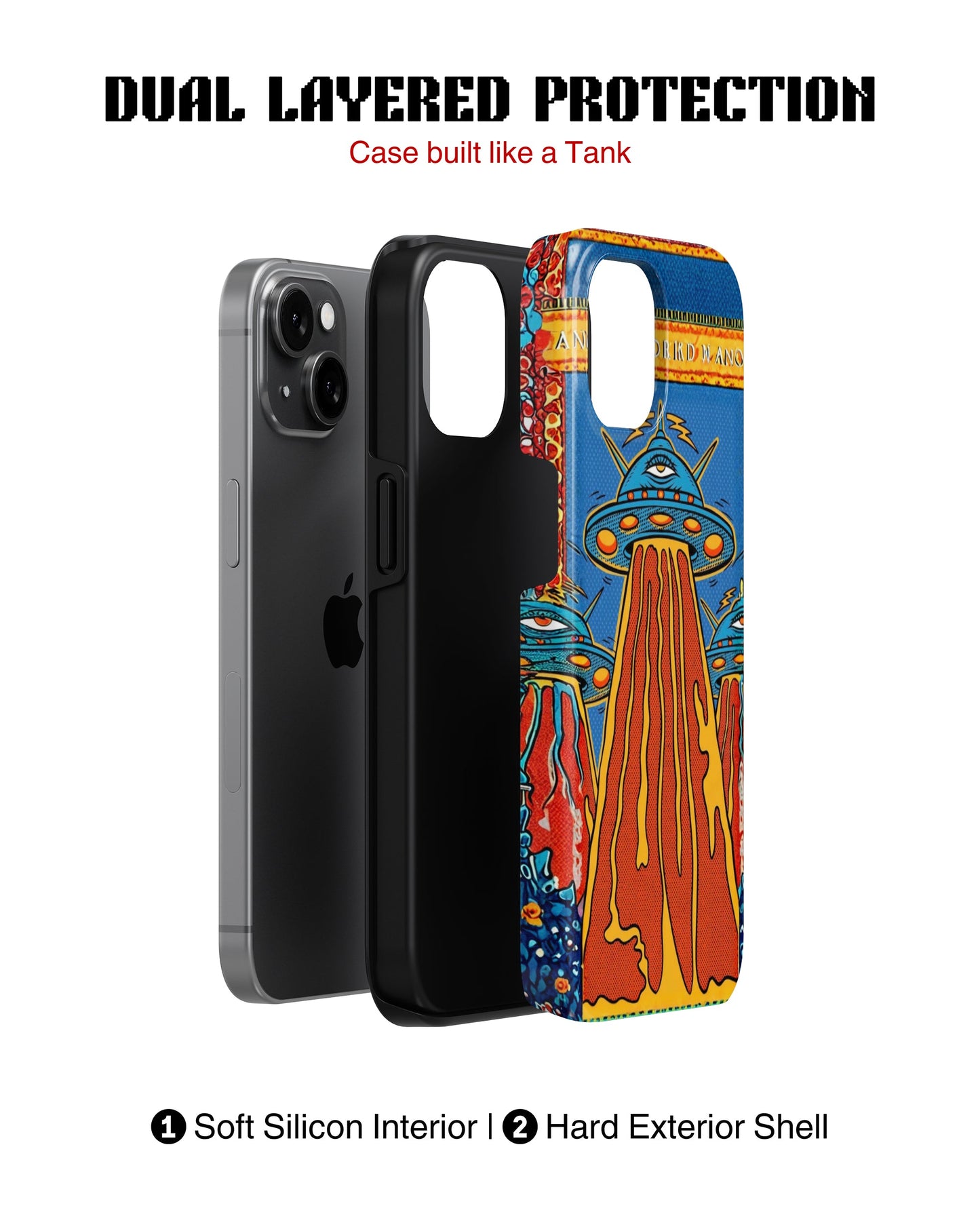 iPhone 14 Plus Tank Case | Modernism (Cosmic Invasion)