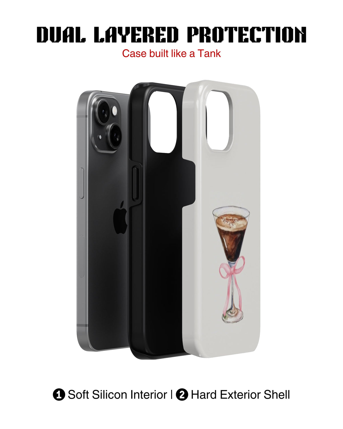 iPhone 12 Mini Tank Case | Girls Aesthetics (Espresso Bow)