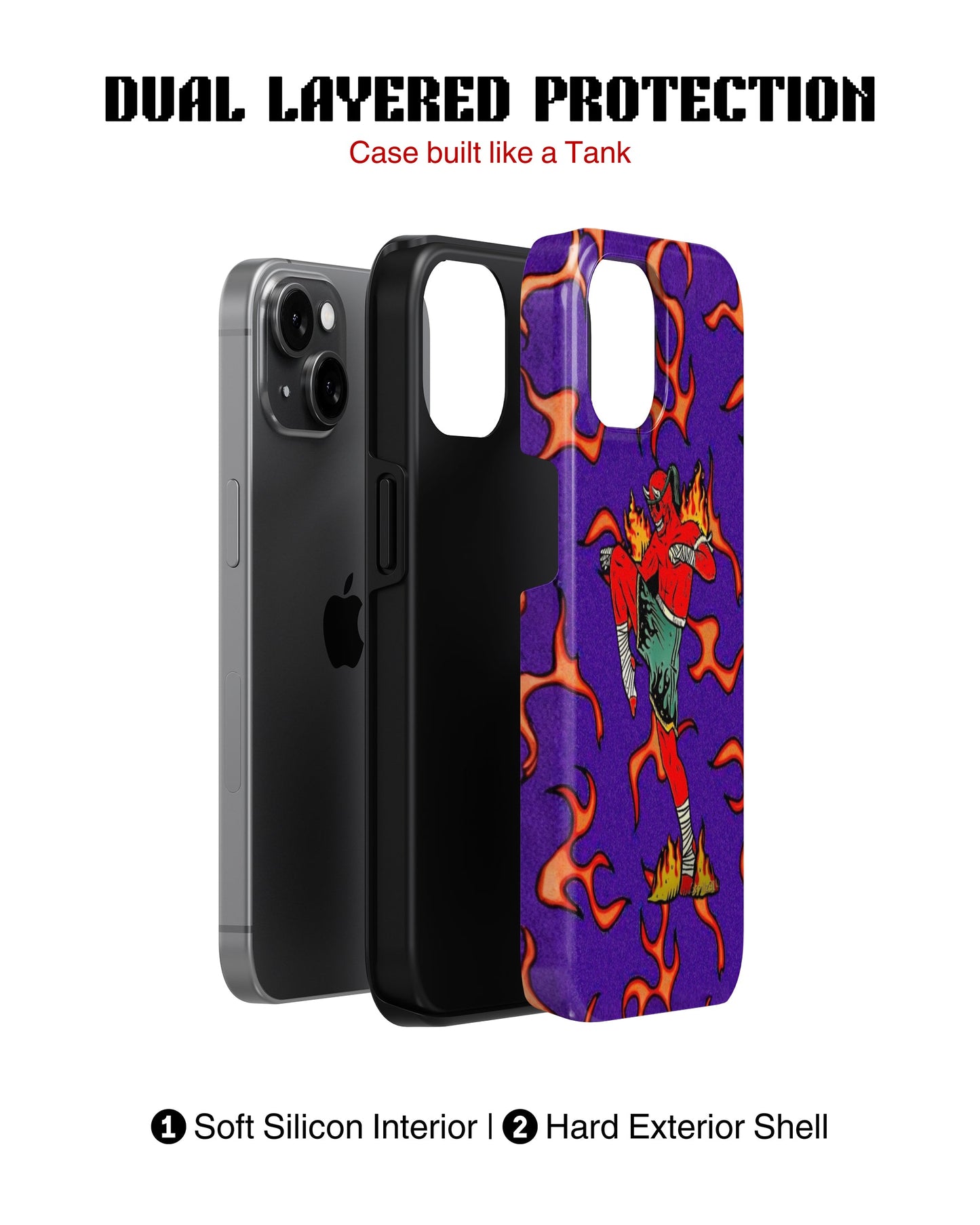 iPhone 15 Plus Tank Case | Modernism (Fire Runner)