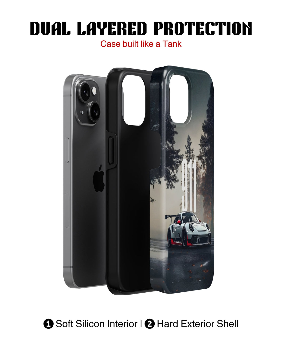 iPhone 14 Plus Tank Case | Sports Car (Forest Run)