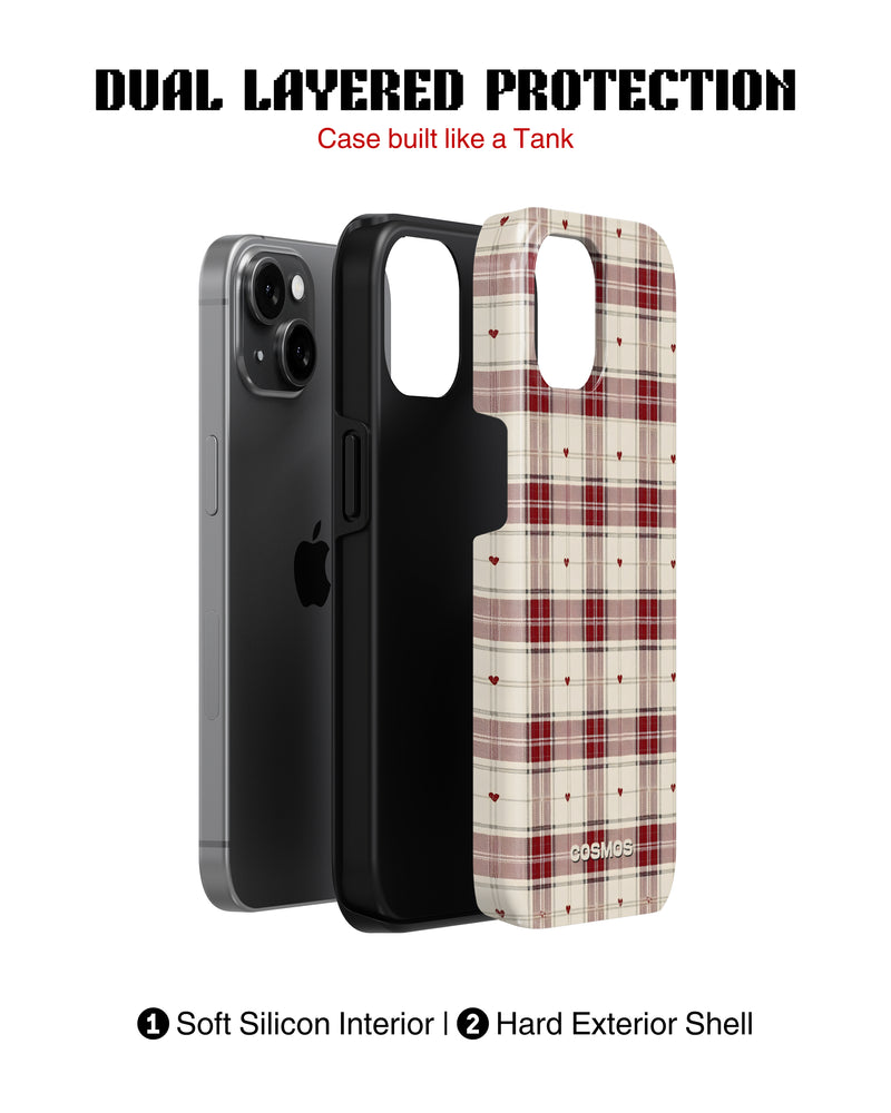 Samsung Galaxy S25 Tank Case | Textures (Heritage Plaid)