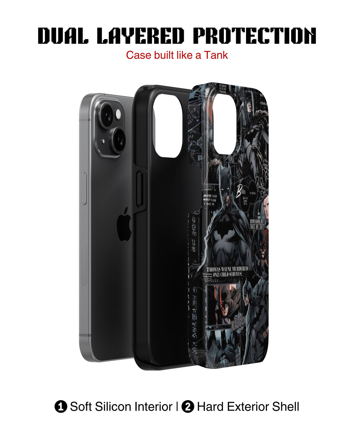 iPhone 16 Plus Tank Case | Superhero (Knightfall)
