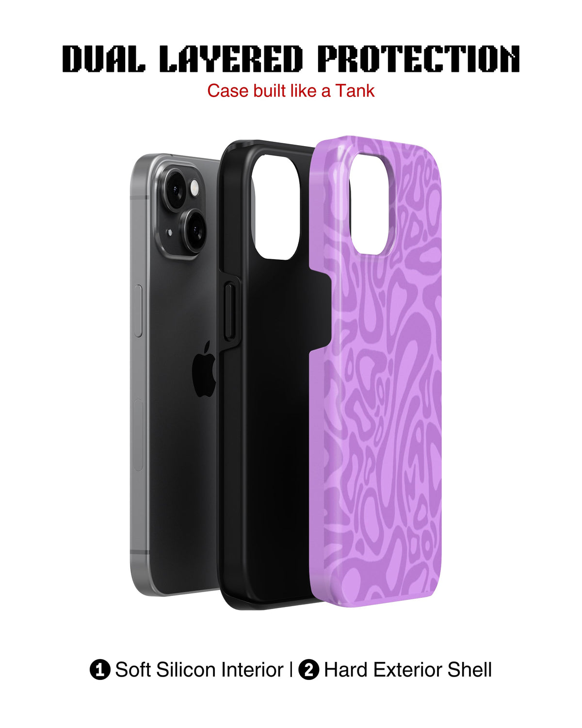 iPhone 15 Plus Tank Case | Modernism (Lilac Melt)