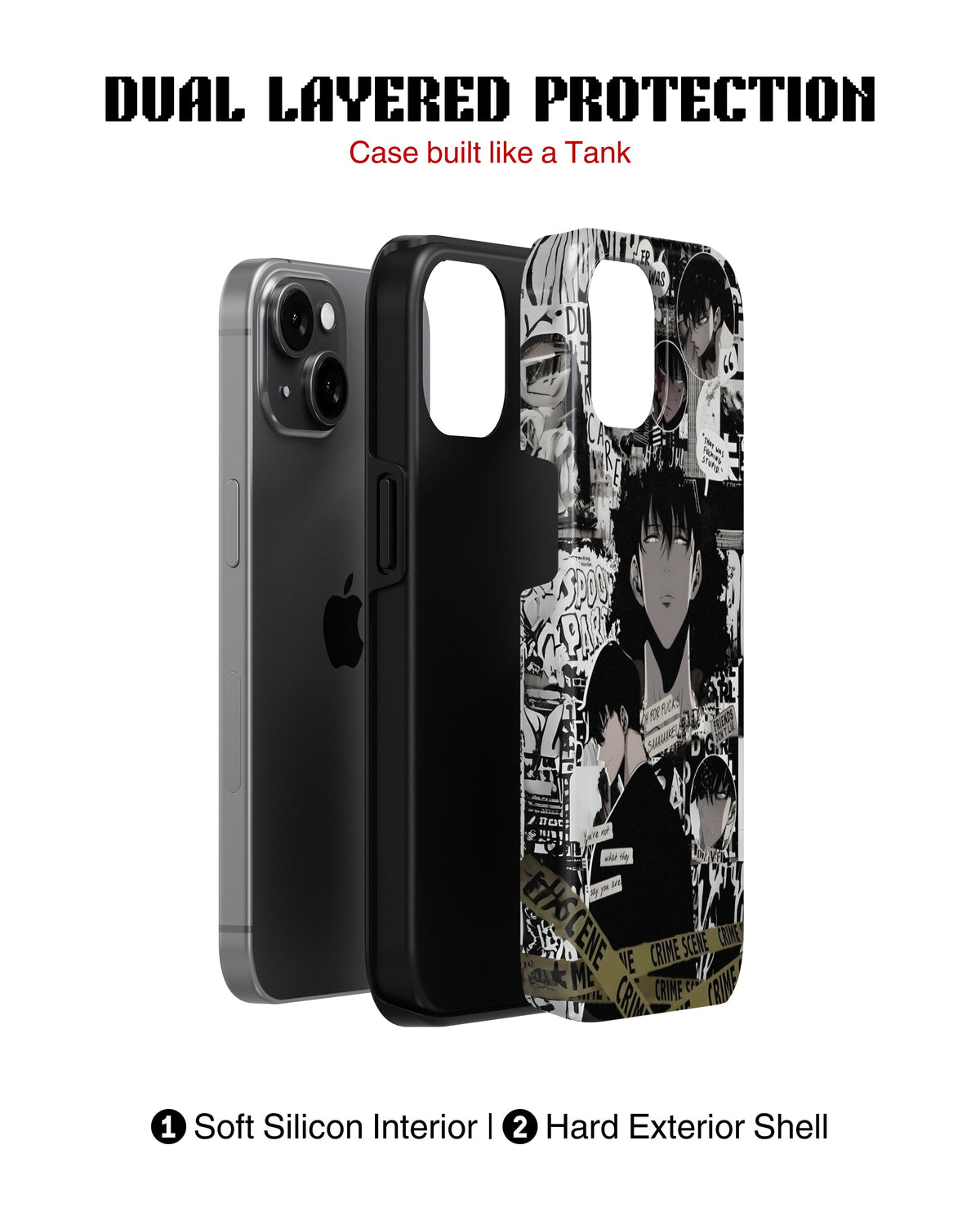 iPhone 14 Plus Tank Case | Anime (Manga Noir)