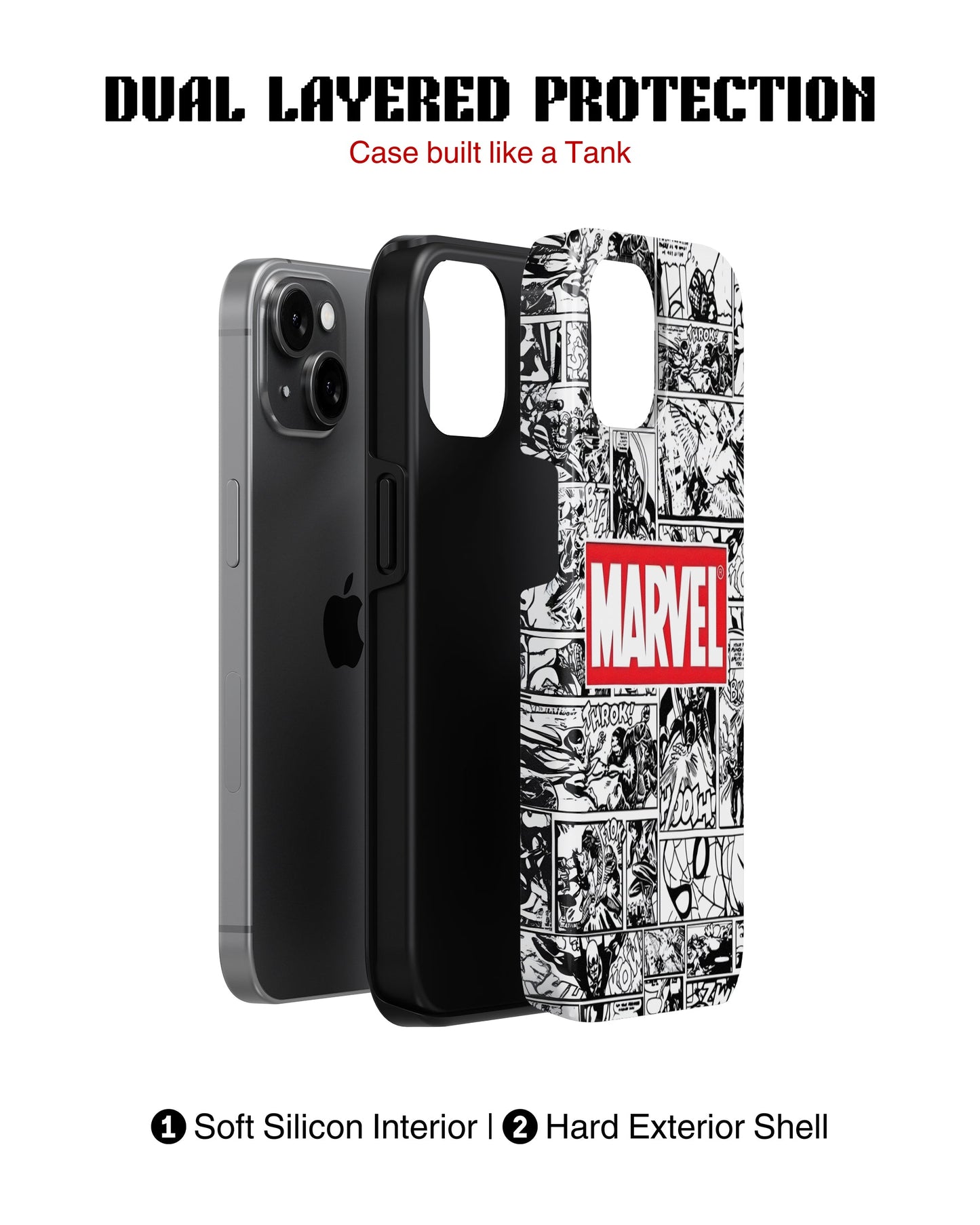 iPhone 12 Mini Tank Case | Superhero (Marvel Grid)