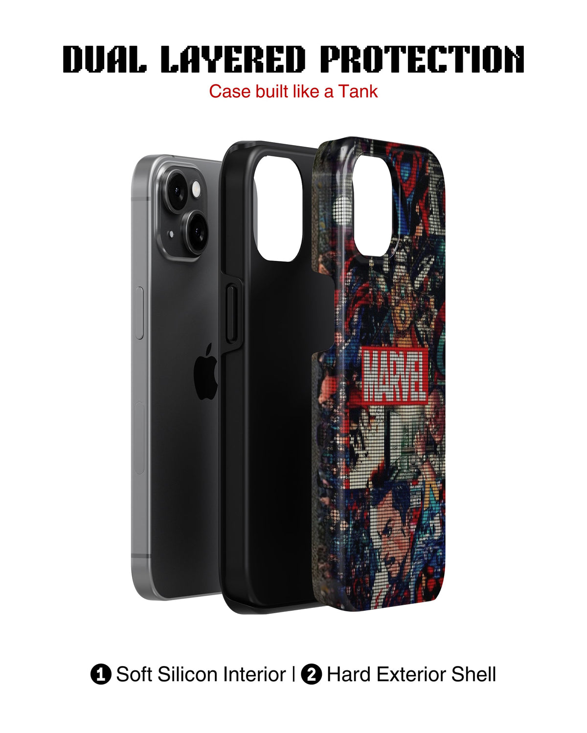 iPhone 13 Mini Tank Case | Superhero (Marvel Mosaic)