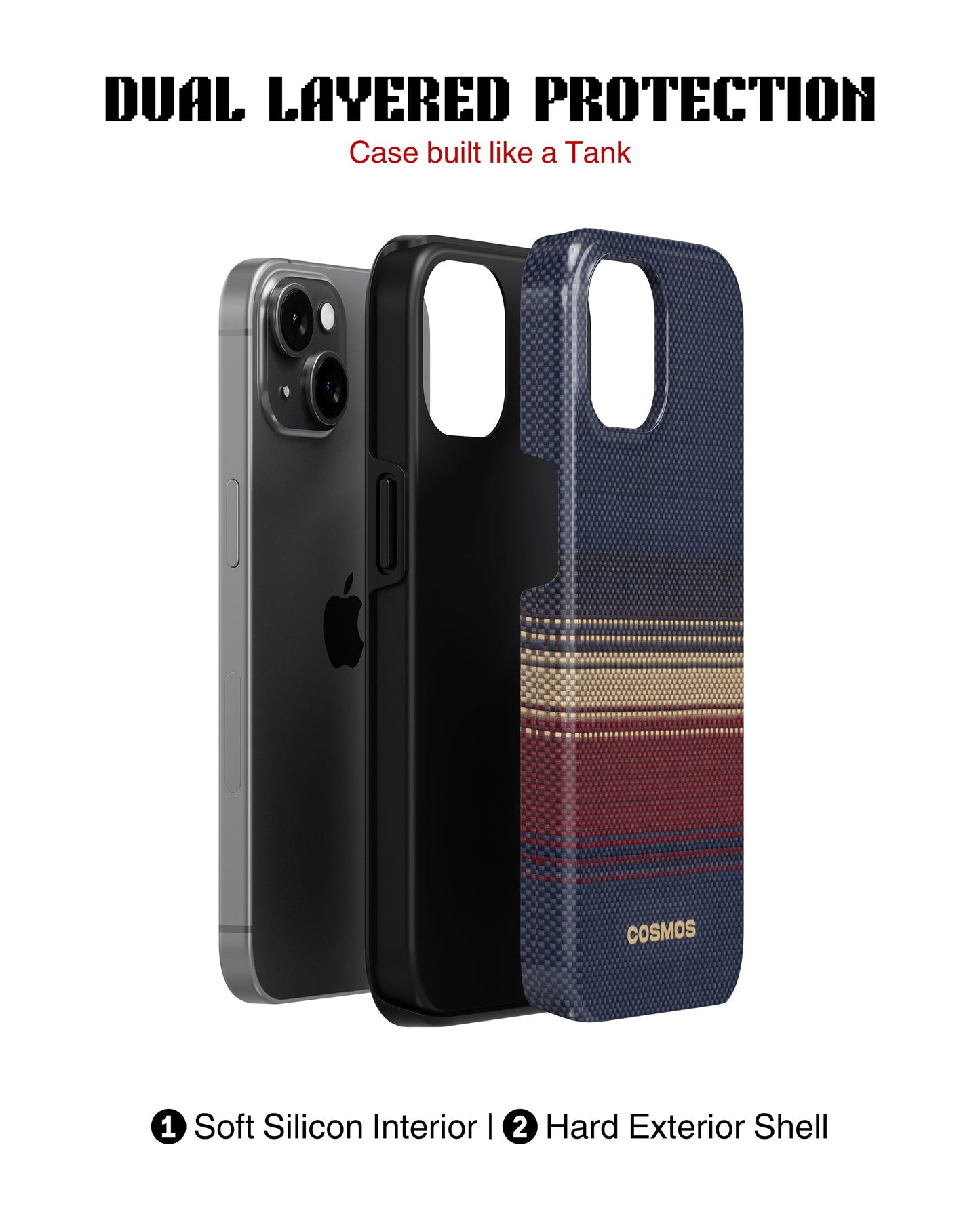 iPhone 13 Mini Tank Case | Textures (Midnight Border)