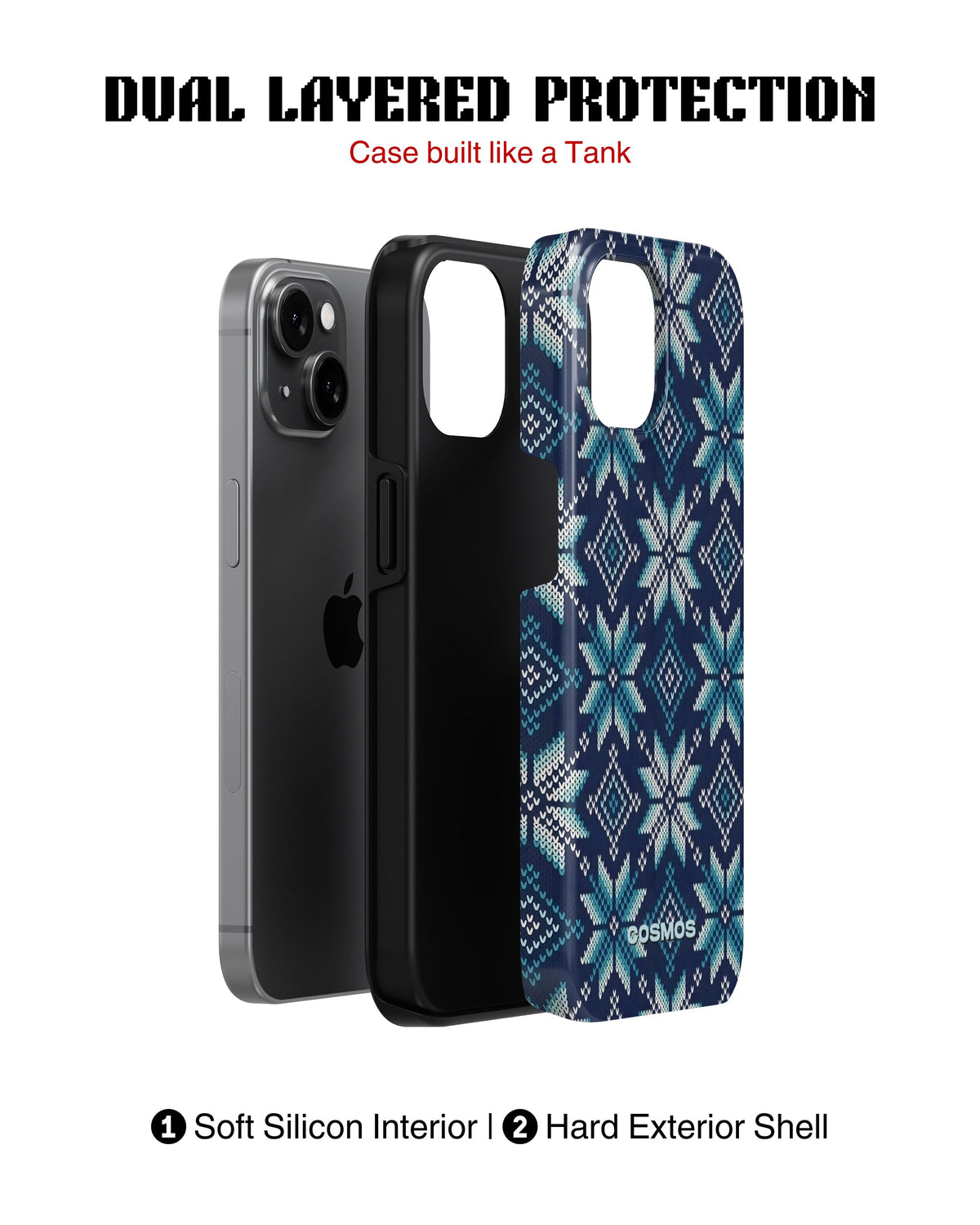 iPhone 15 Plus Tank Case | Textures (Nordic Frost)