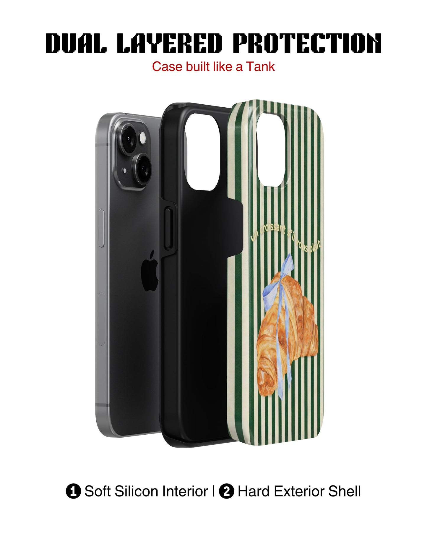 iPhone 13 Mini Tank Case | Girls Aesthetics (Paris Croissant)
