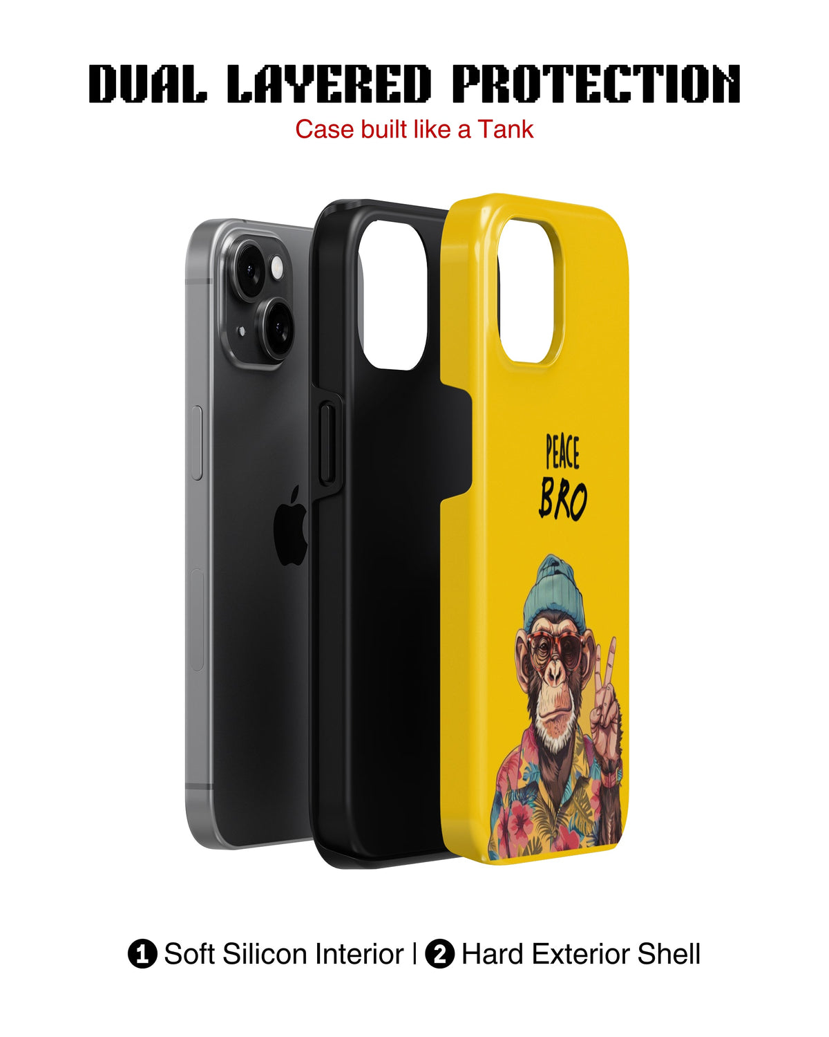 iPhone 14 Plus Tank Case | Modernism (Peace Bro)