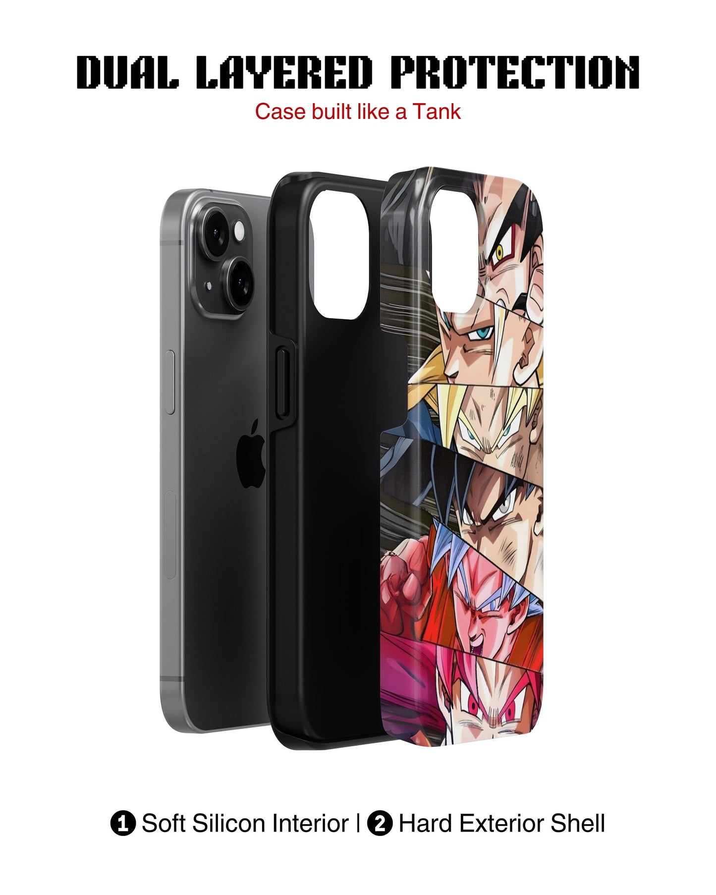 iPhone 12 Mini Tank Case | Anime (Saiyan Faces)