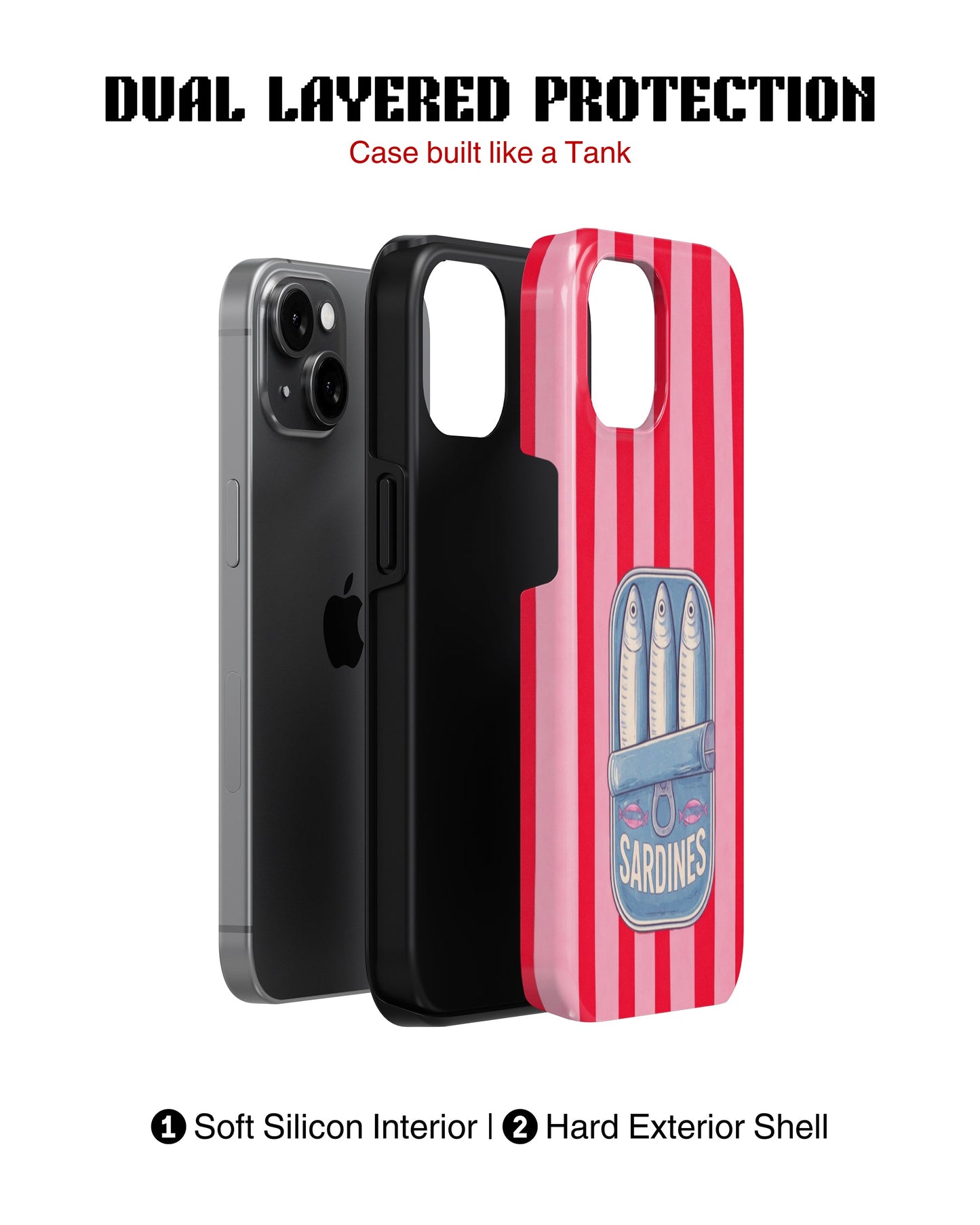 iPhone 16 Plus Tank Case | Girls Aesthetics (Sardine Pop)