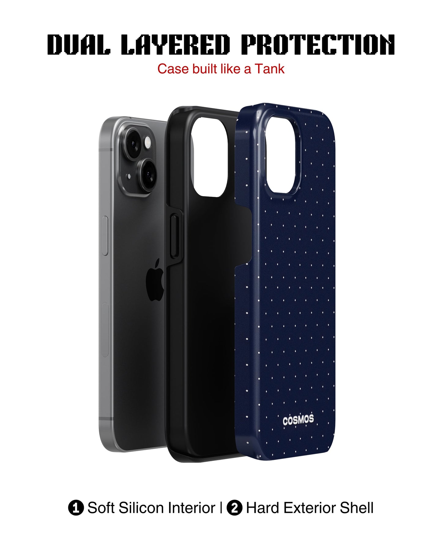 iPhone 13 Tank Case | Textures (Starlight Navy)