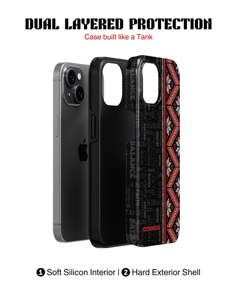 Samsung Galaxy S25 Tank Case | Textures (Tribal Noir)