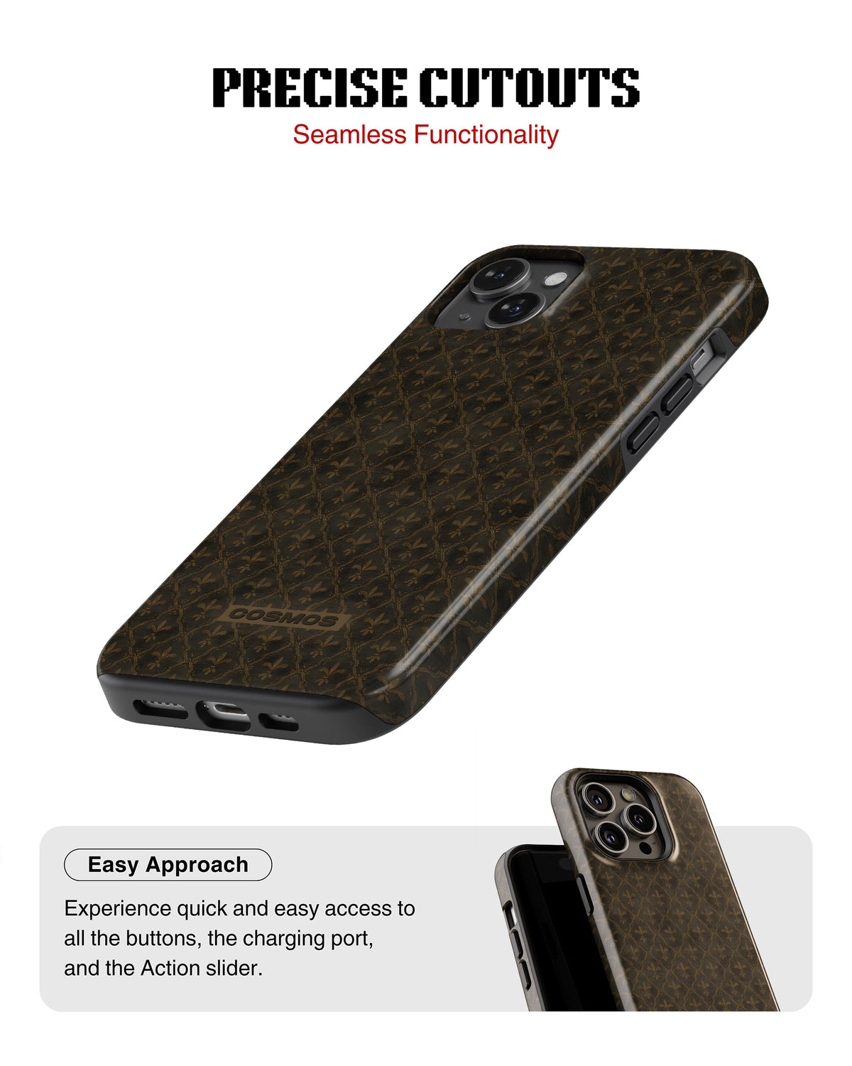 iPhone 15 Plus Tank Case | Textures (Antique Fleur)