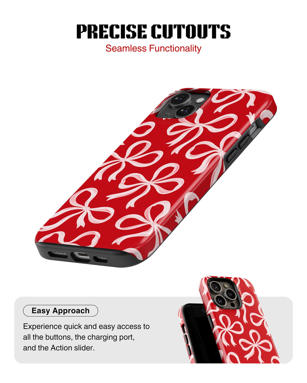 iPhone 14 Tank Case | Girls Aesthetics (Crimson Bows)