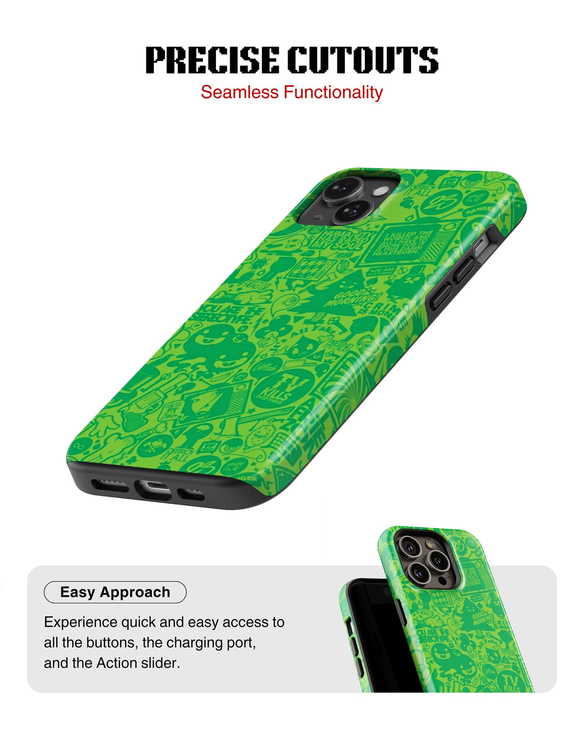 iPhone 12 Mini Tank Case | Modernism (Green Chaos)