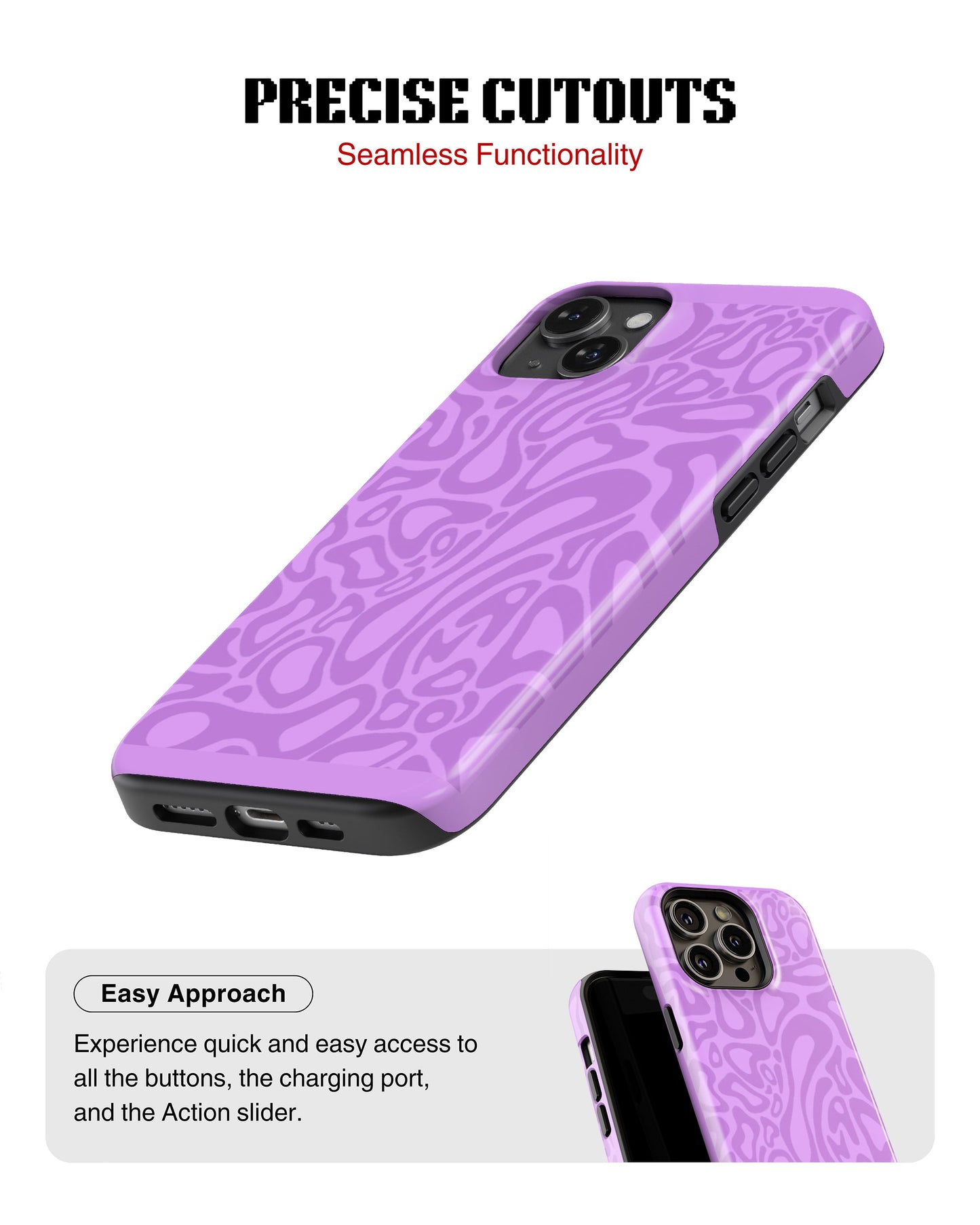 iPhone 15 Plus Tank Case | Modernism (Lilac Melt)