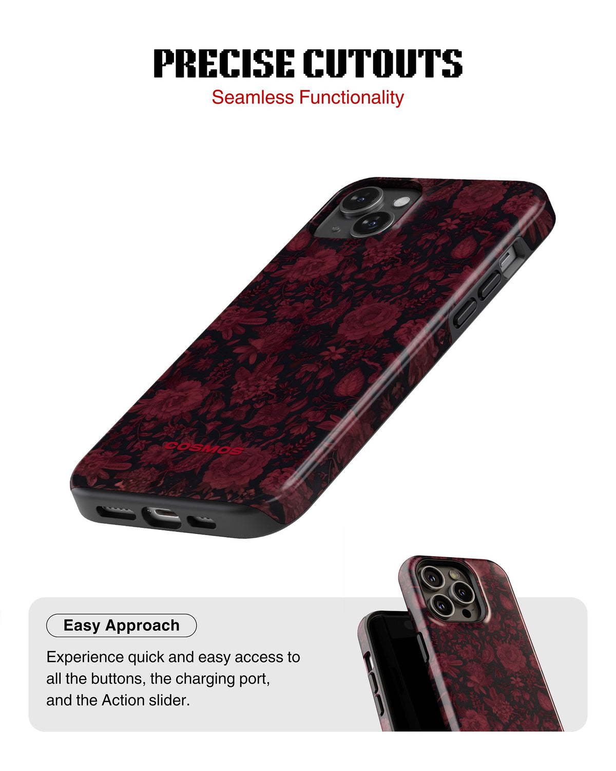 iPhone 13 Tank Case | Textures (Midnight Rose)