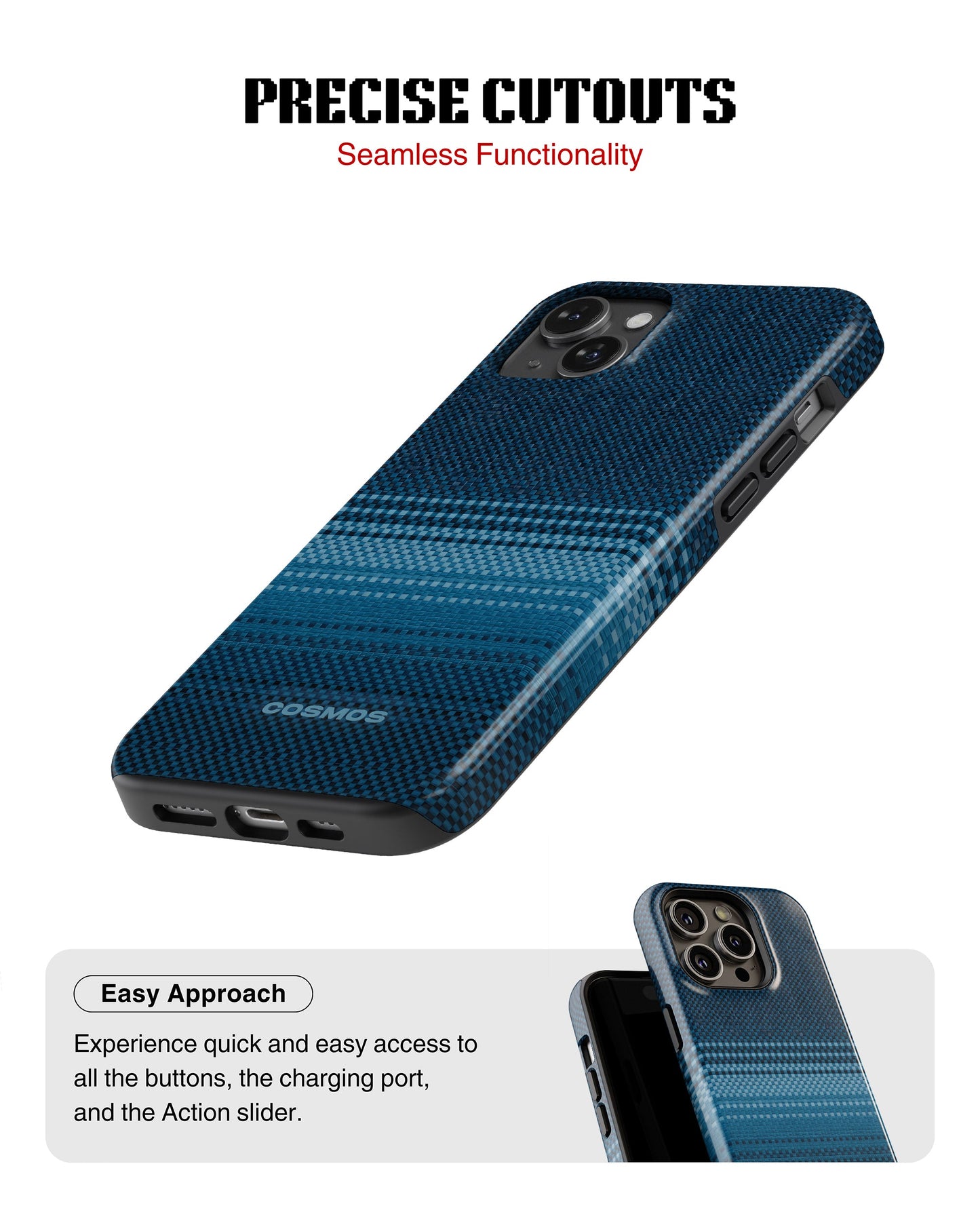 iPhone 15 Plus Tank Case | Textures (Ocean Stitch)