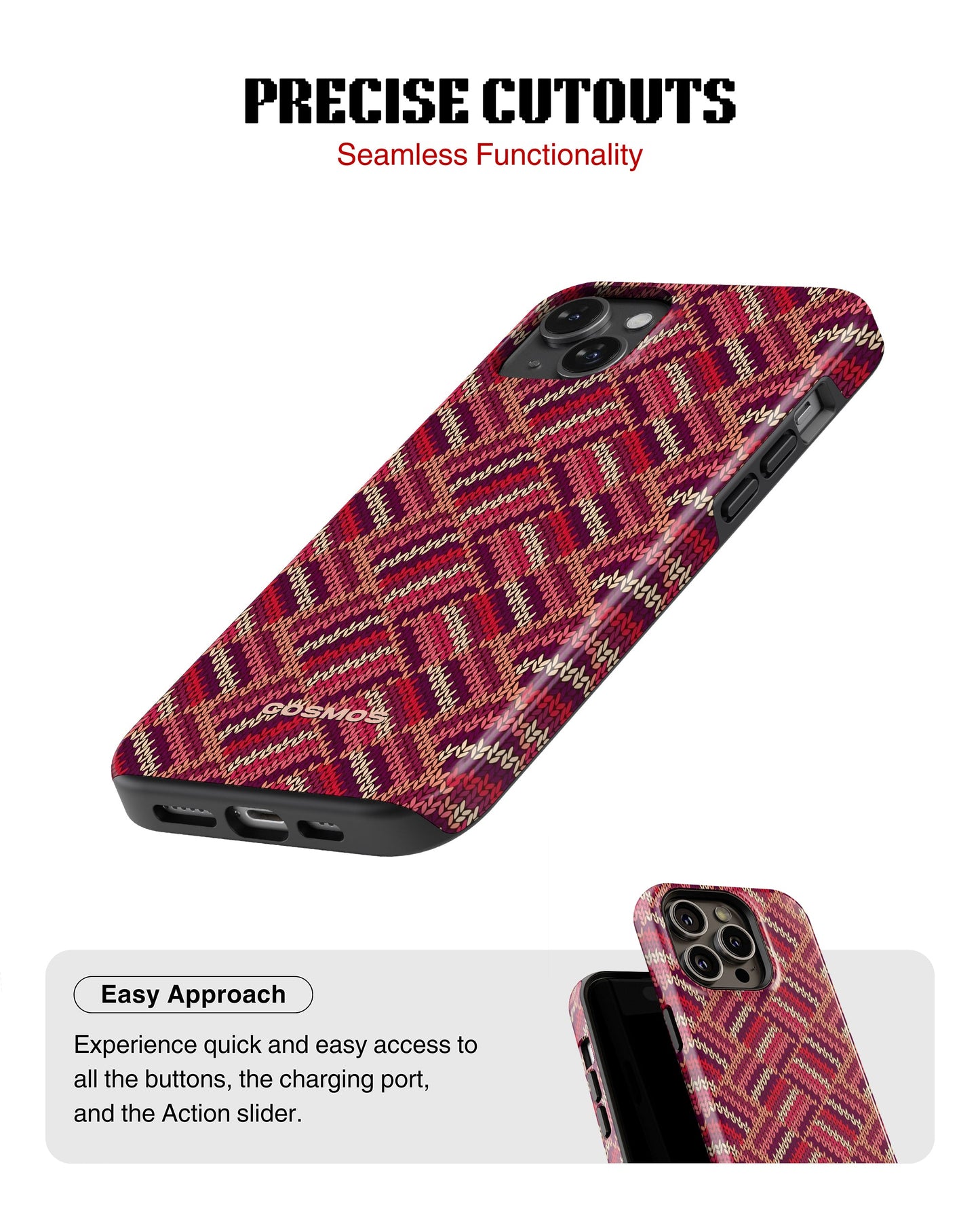 iPhone 13 Mini Tank Case | Textures (Ruby Weave)
