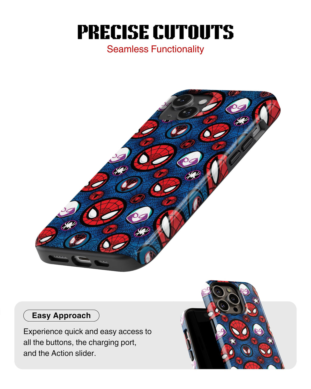 iPhone 13 Mini Tank Case | Superhero (Spider Icons)