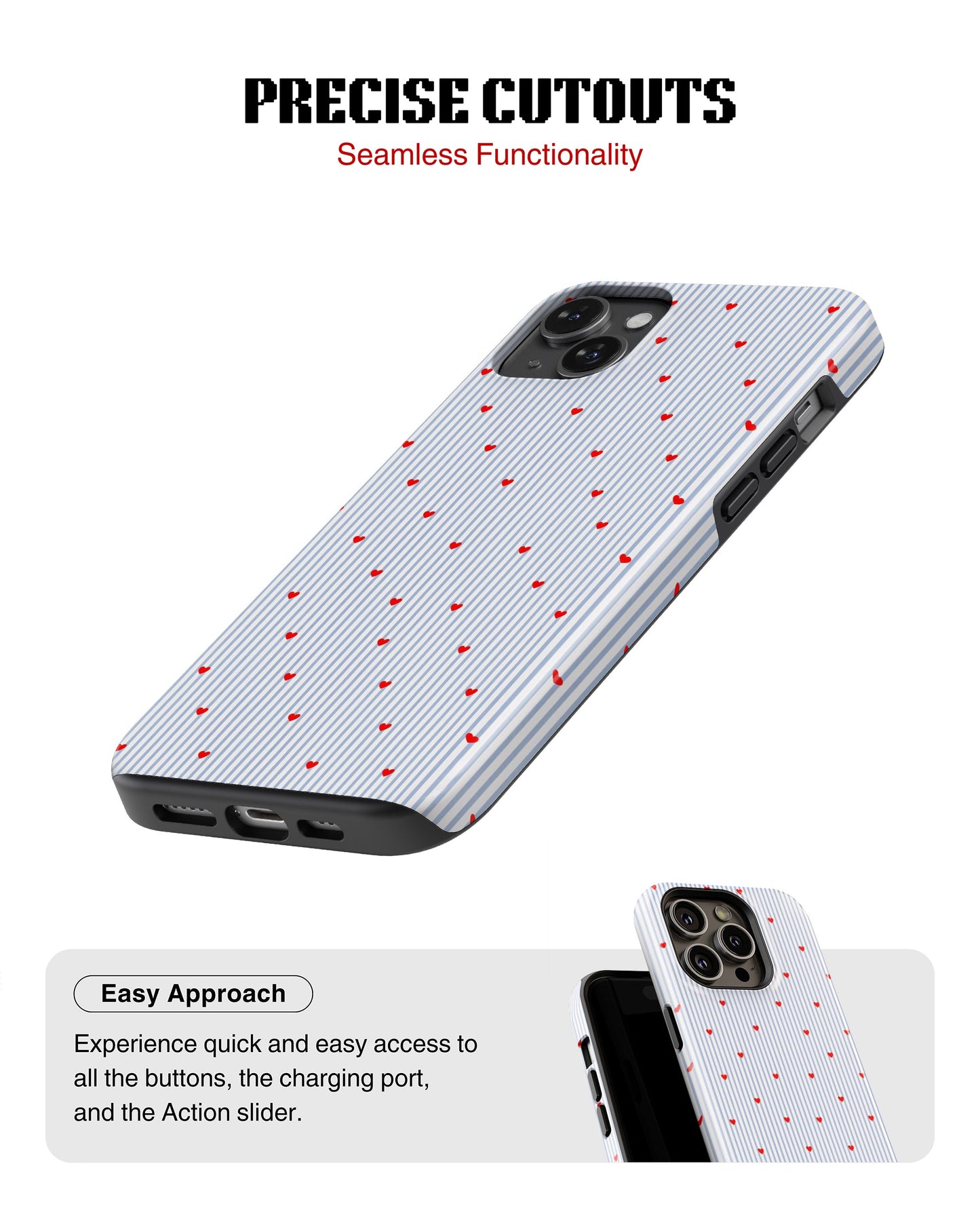 iPhone 13 Mini Tank Case | Girls Aesthetics (Sweet Stripes)