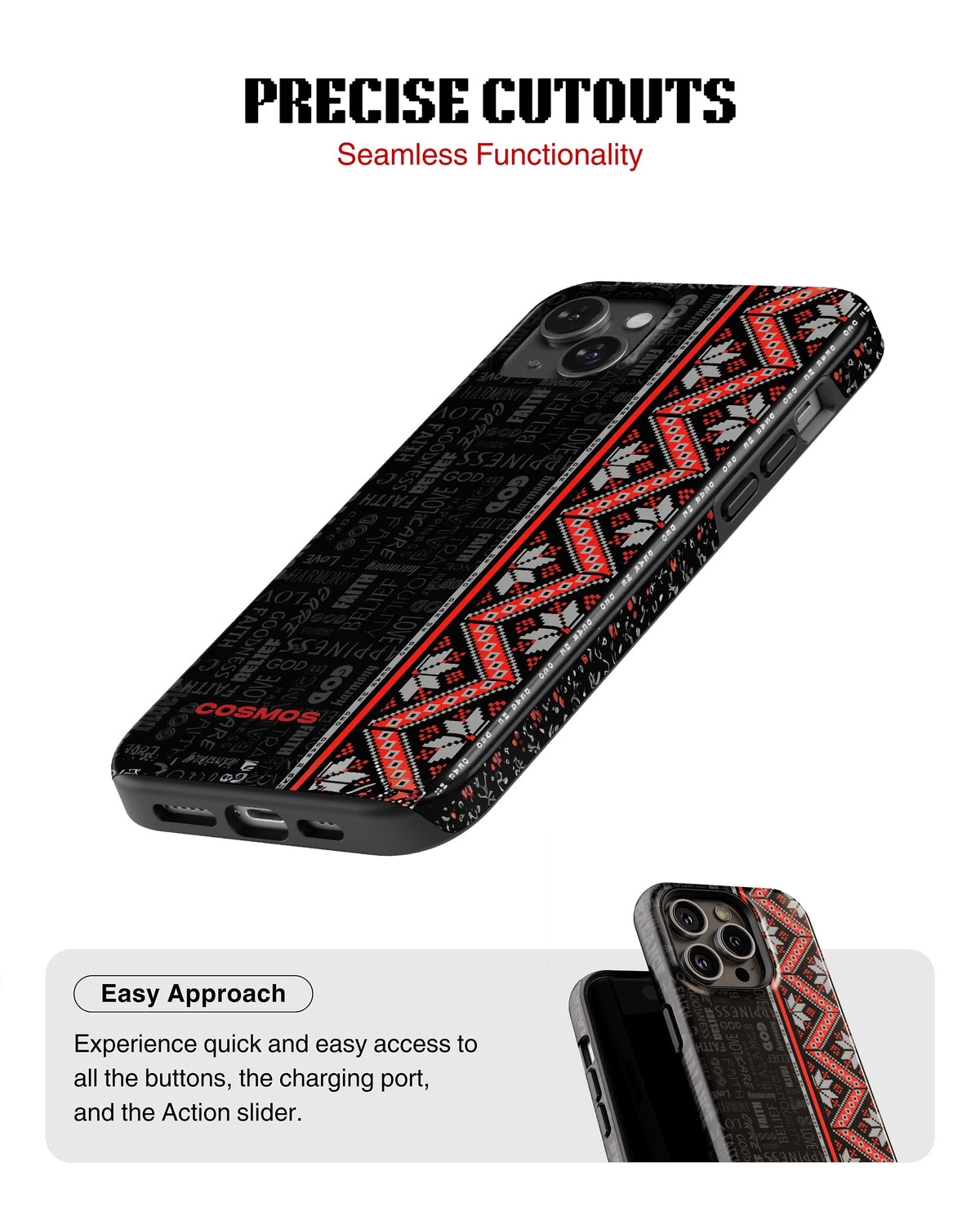 iPhone 14 Tank Case | Textures (Tribal Noir)