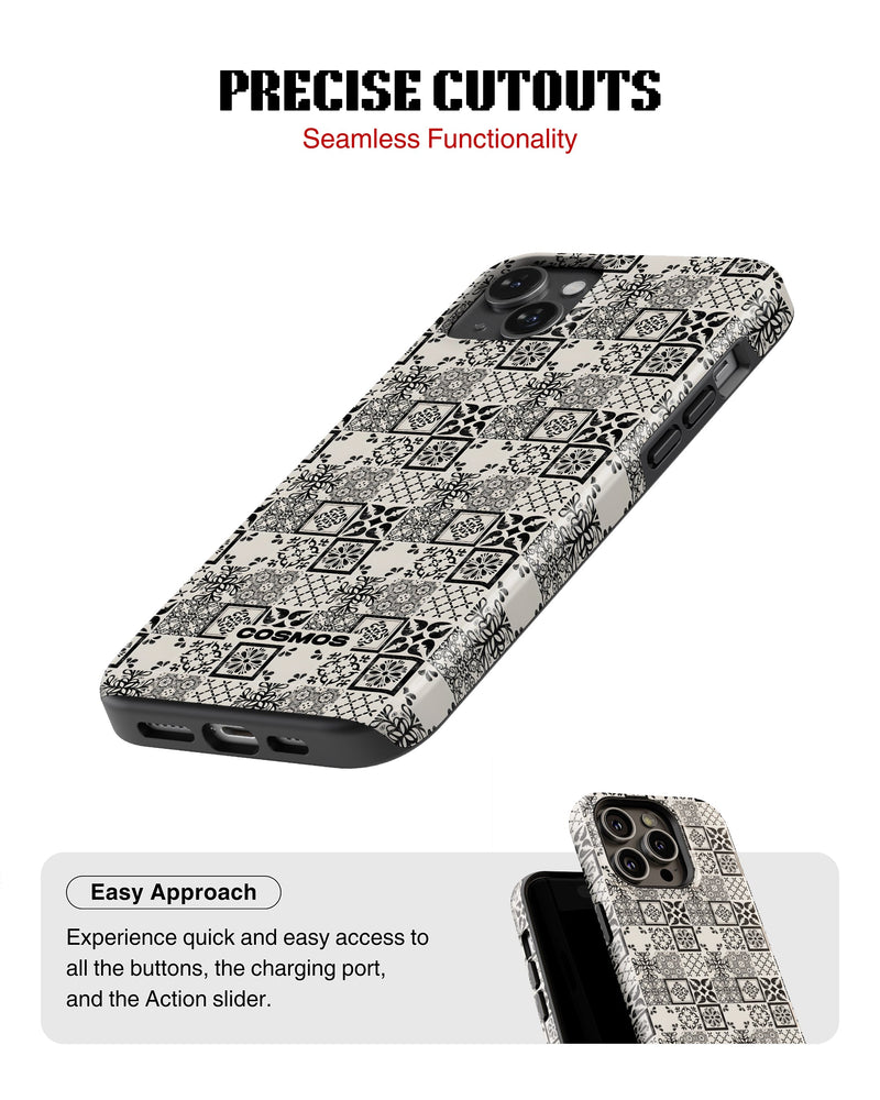 Samsung Galaxy S25 Ultra Tank Case | Textures (Vintage Mosaic)