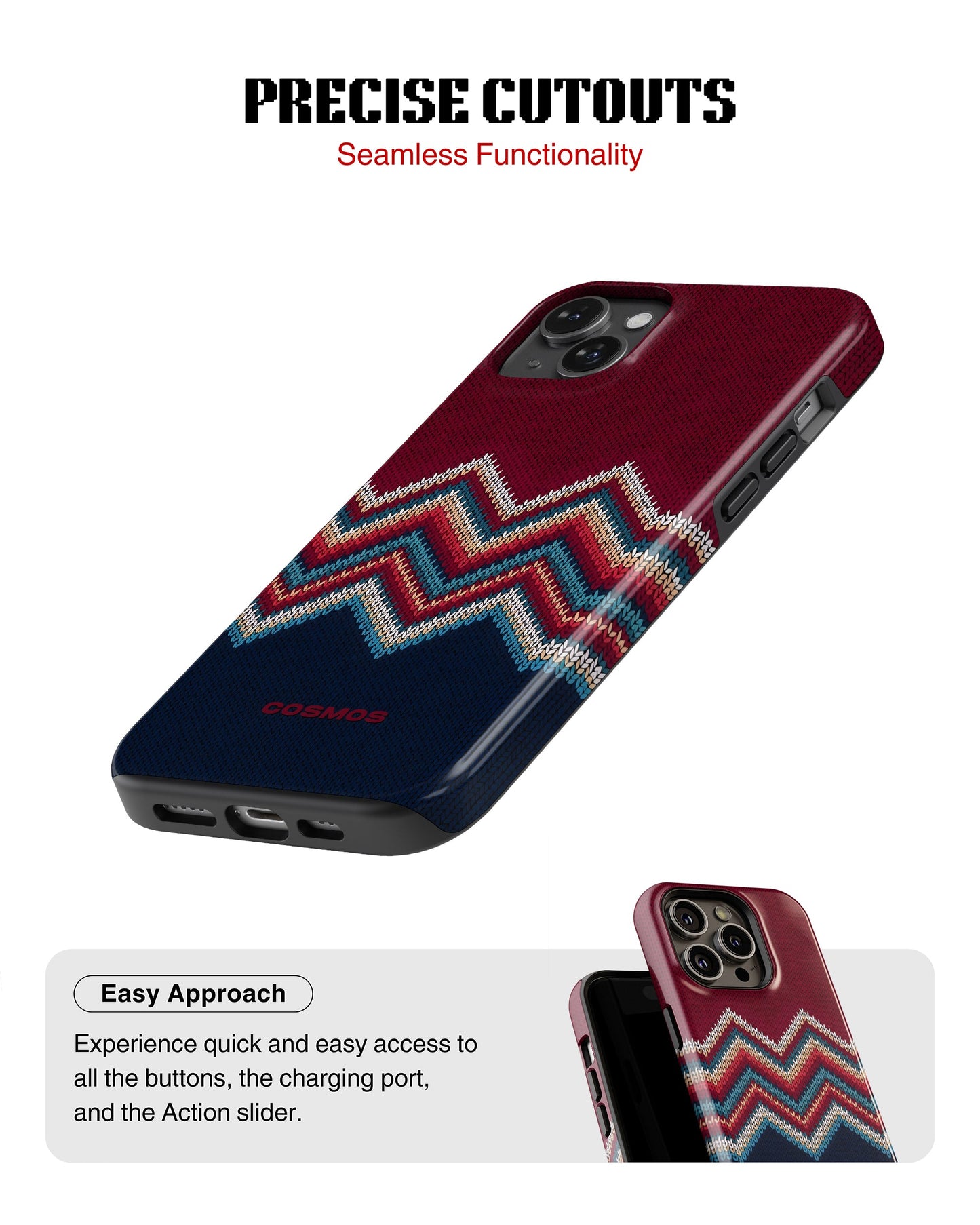 iPhone 16 Plus Tank Case | Textures (Winter Chevron)