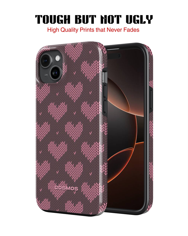 Samsung Galaxy S25 Tank Case | Textures (Blush Hearts)
