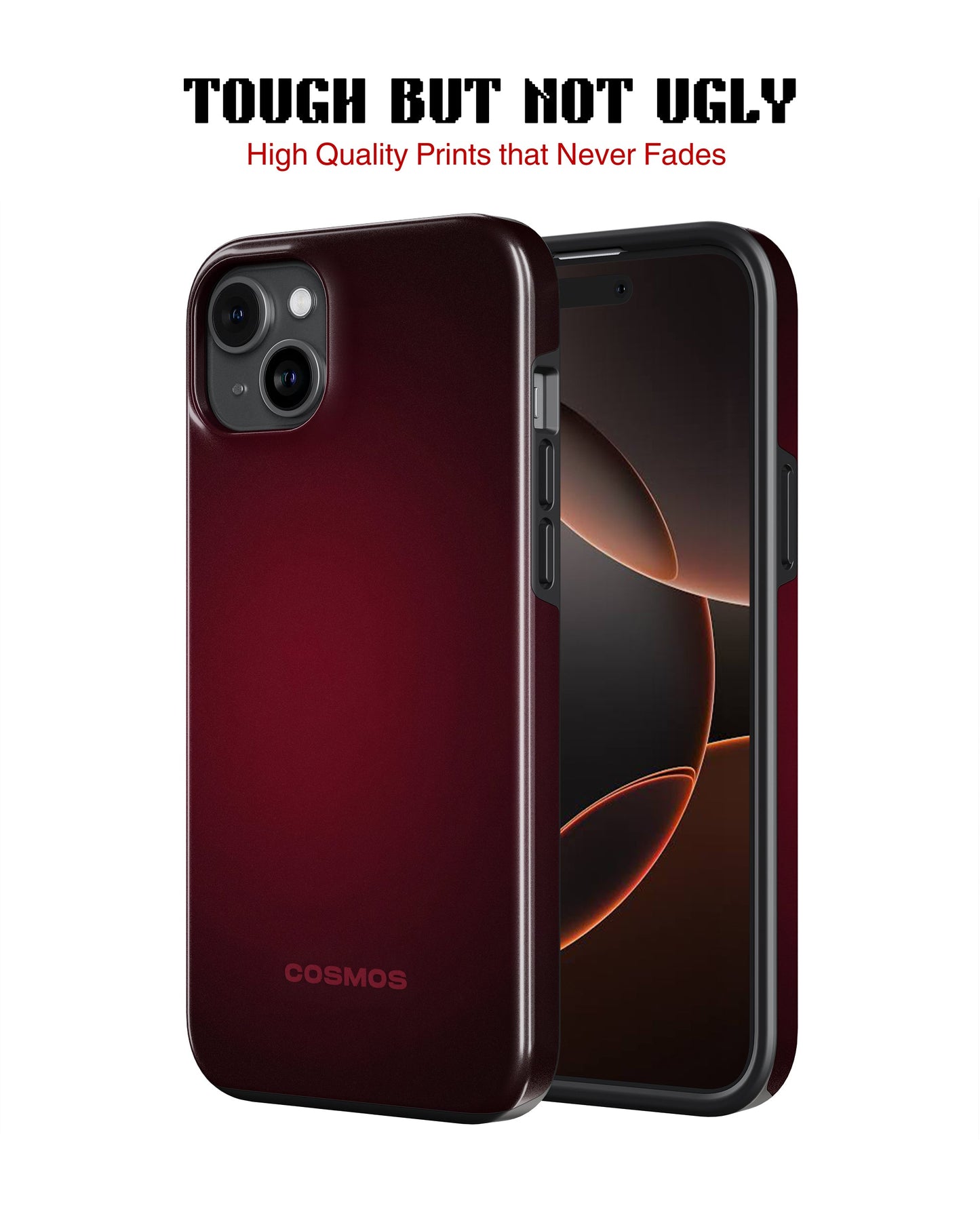 iPhone 12 Tank Case | Textures (Burgundy Fade)