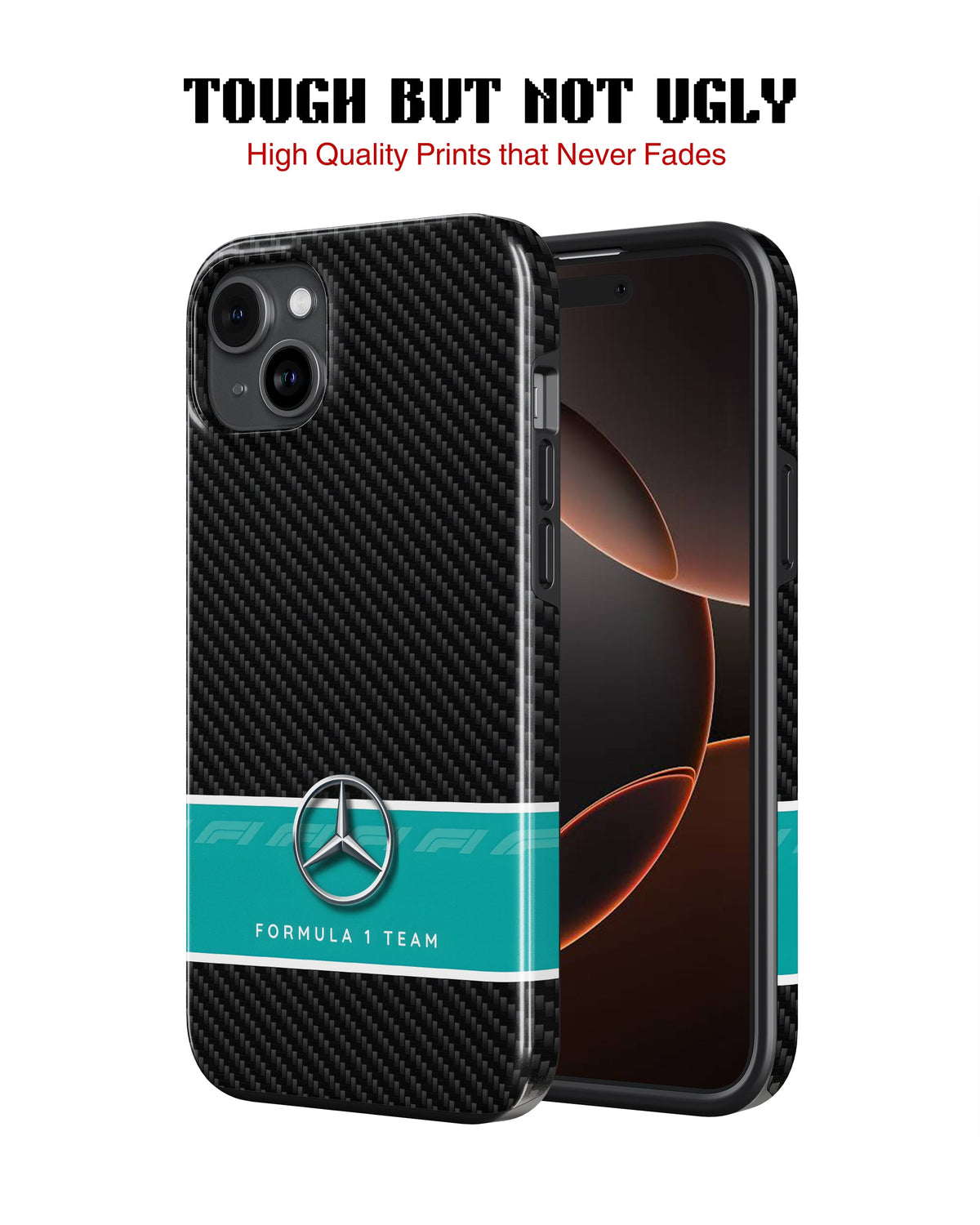 iPhone 16 Plus Tank Case | Formula 1 (Carbon Mercedes)