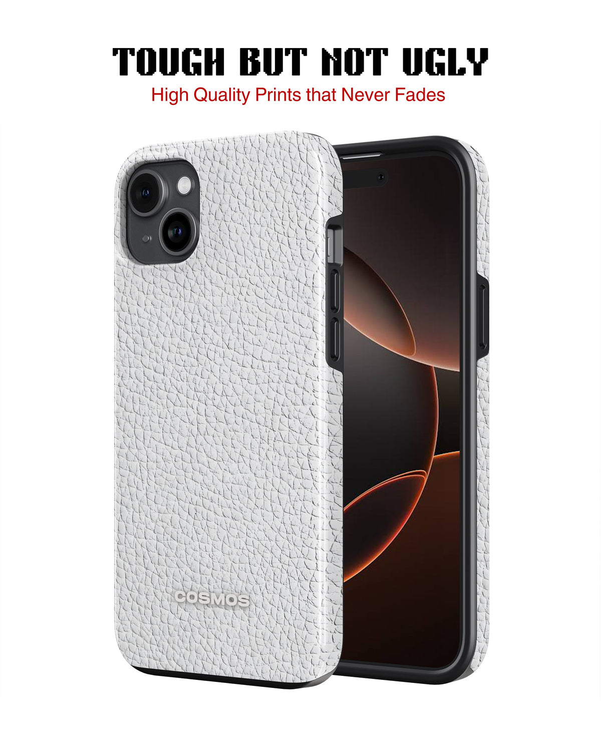 iPhone 15 Plus Tank Case | Textures (Ivory Grain)