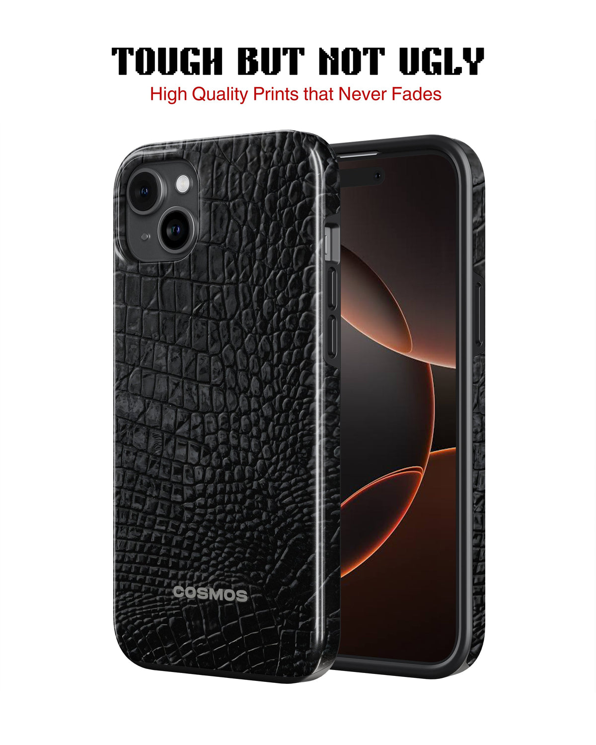 iPhone 16 Tank Case | Textures (Obsidian Croc)