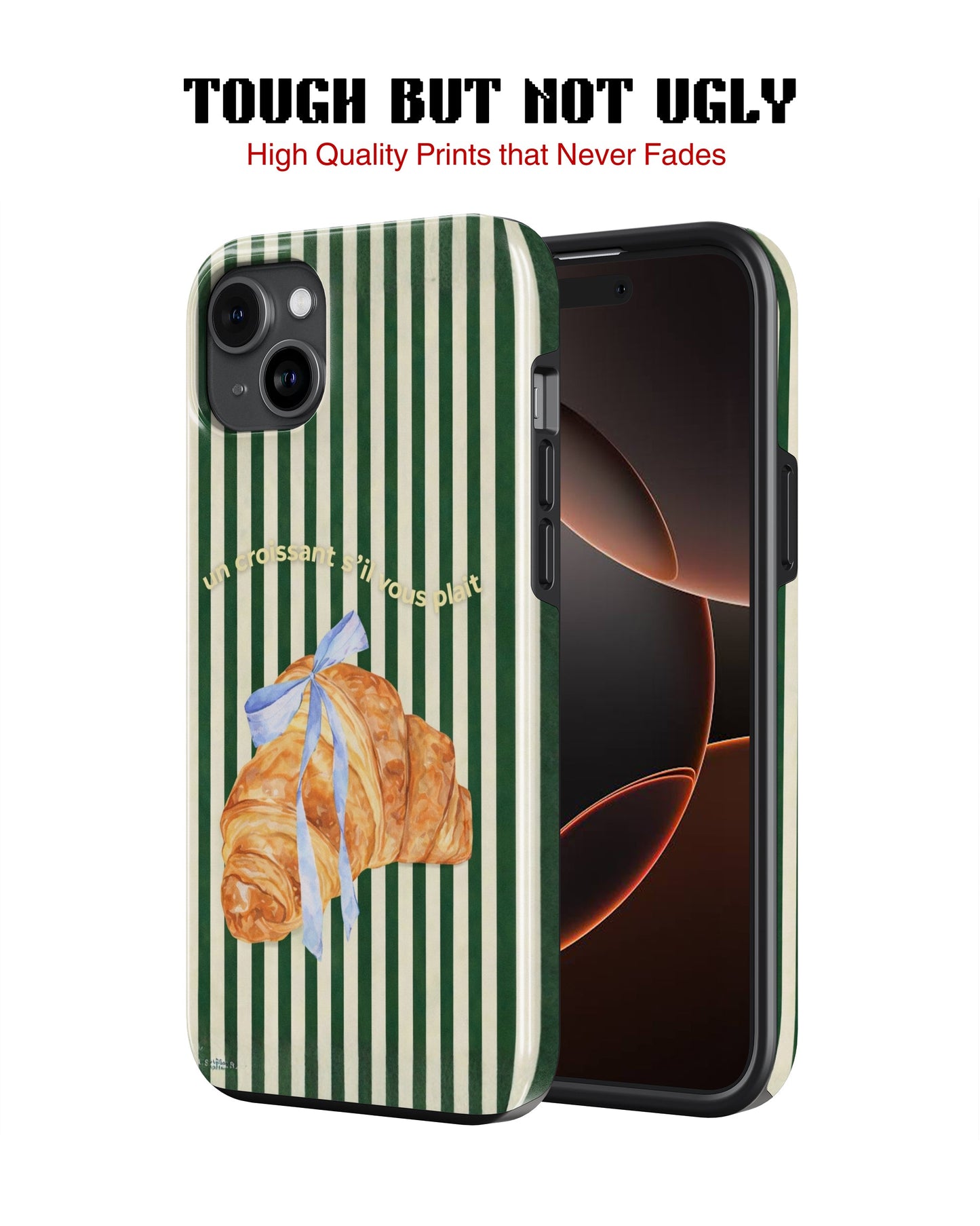 iPhone 14 Plus Tank Case | Girls Aesthetics (Paris Croissant)