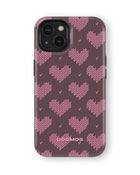 iPhone 14 Plus Tank Case | Textures (Blush Hearts)
