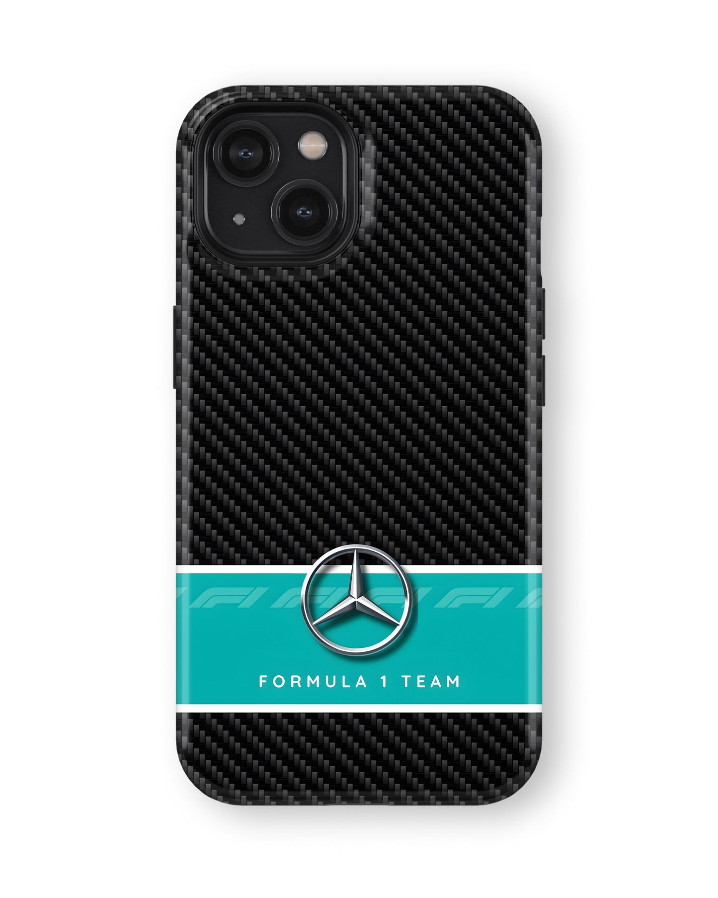 iPhone 15 Plus Tank Case | Formula 1 (Carbon Mercedes)