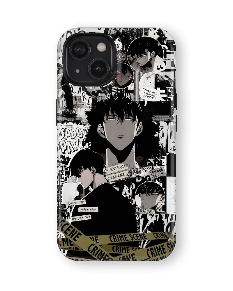 iPhone 15 Plus Tank Case | Anime (Manga Noir)