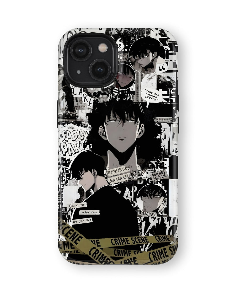 iPhone 15 Plus Tank Case | Anime (Manga Noir)