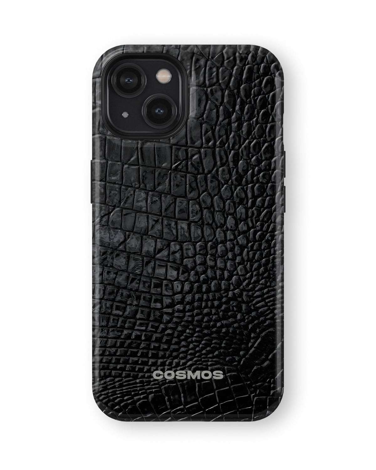 iPhone 15 Plus Tank Case | Textures (Obsidian Croc)